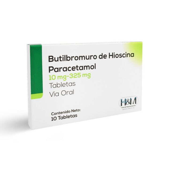 Butilbromuro de Hioscina + Paracetamol 10 mg – 325 mg tabletas