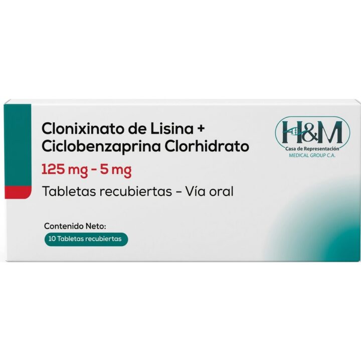Clonixinato de Lisina + Ciclobenzaprina 125 mg – 5 mg tabletas