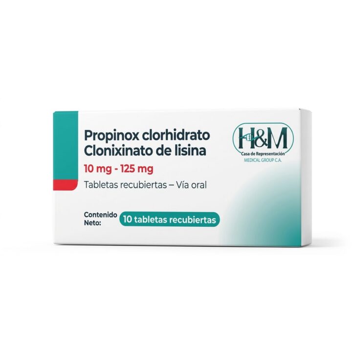 Propinox Clorhidrato + Clonixinato de Lisina 10 mg + 125 mg tabletas