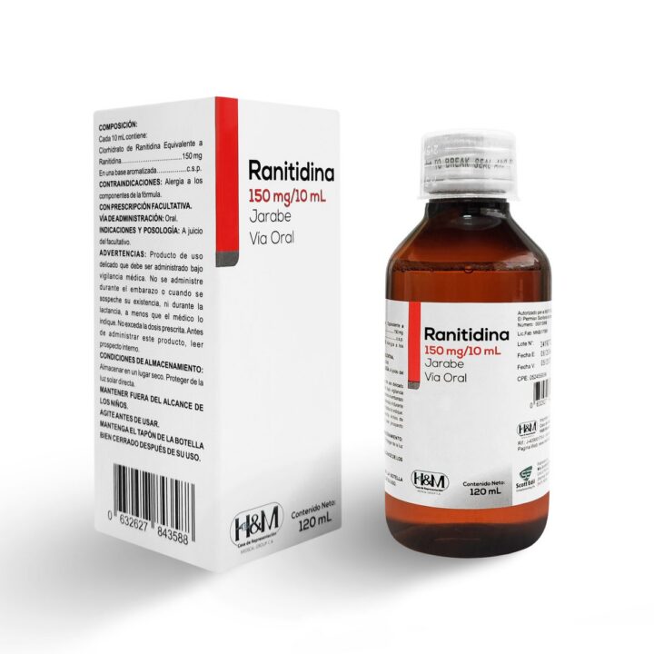Ranitidina 150 mg/10 mL jarabe