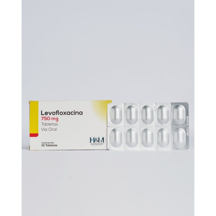 Levofloxacina 750 mg tabletas · caja x 10 tabletas
