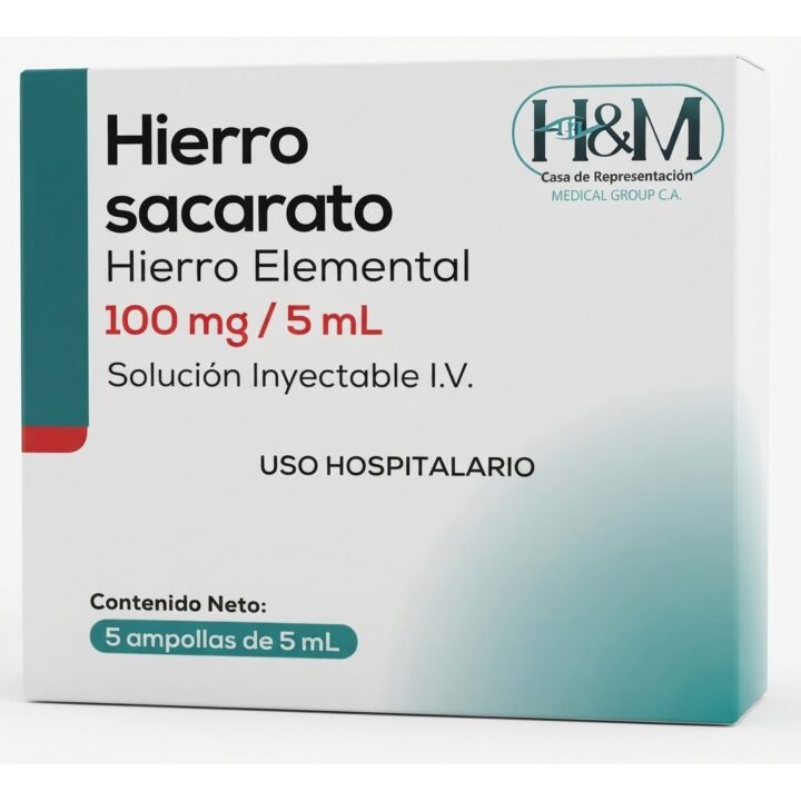 Hierro Sacarosa 100 mg/5 mL solución inyectable
