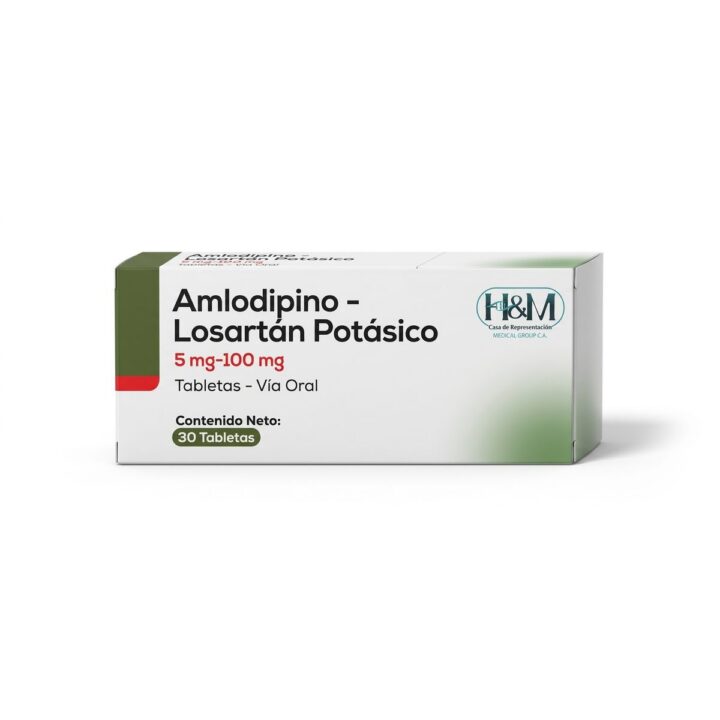 Amlodipina + Losartán Potásico 5 mg/100 mg tabletas